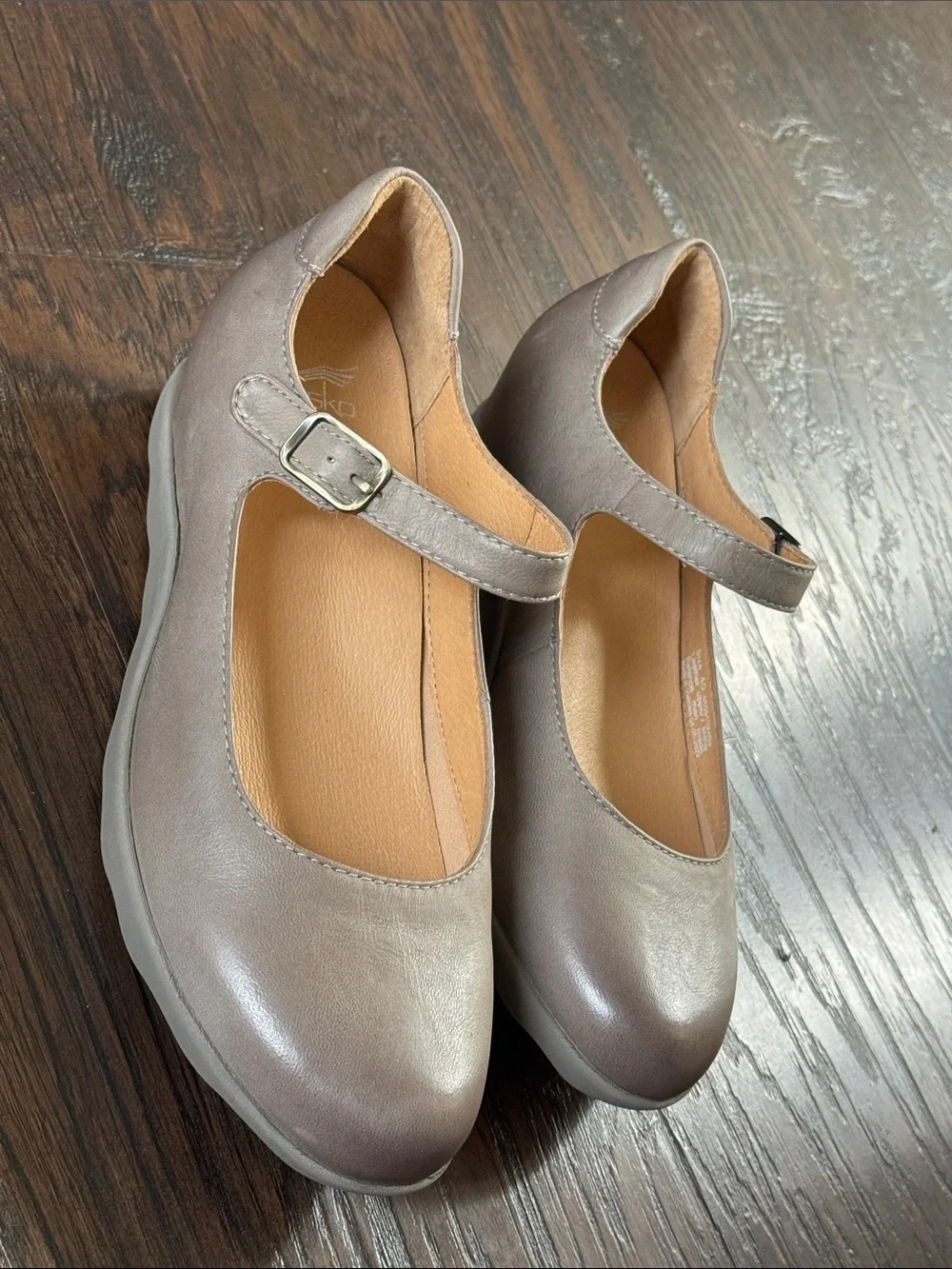 Dansko Gray Mary Jane Flats with Buckle